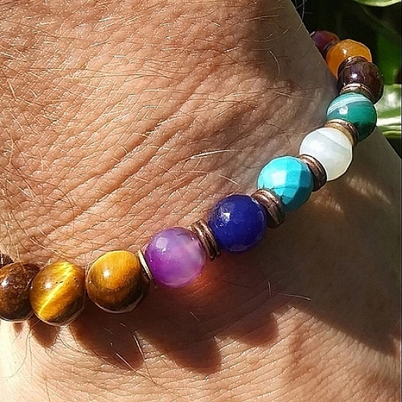 🆕️LAST 1🌹UNISEX HAND CRAFTED REAL GEMSTONE BRACELET:CHAKRA HEALING - Picture 10 of 17
